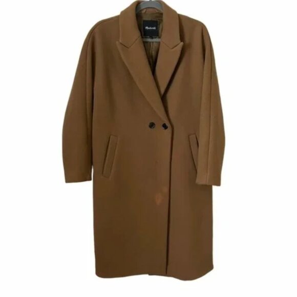 Madewell Atlas Cocoon Oversized Italian Wool Blend Coat in Burnished Cedar - Picture 3 of 9